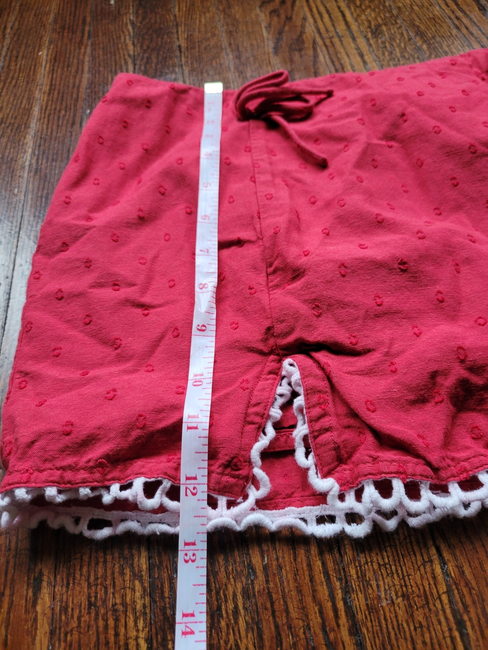 West Of Melrose Red/ White Trim Mini Skirt Size Small, Travel Casual Vacation - Picture 10 of 12